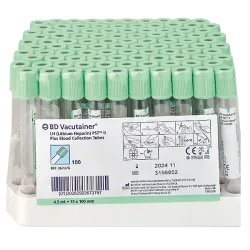 BD Vacutainer ® PST™ II Buizen Li heparine (17 IE/ml) en scheidingsgel | 13 x 100 mm | 4,5 ml